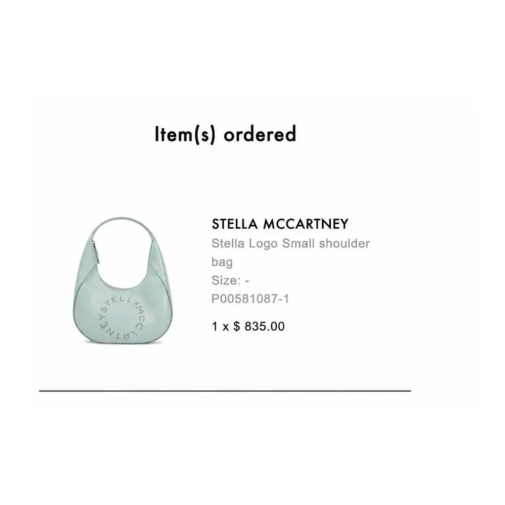 Stella McCartney Mint Green Small Perforate Vegan Leather Hobo Bag Logo Shoulder